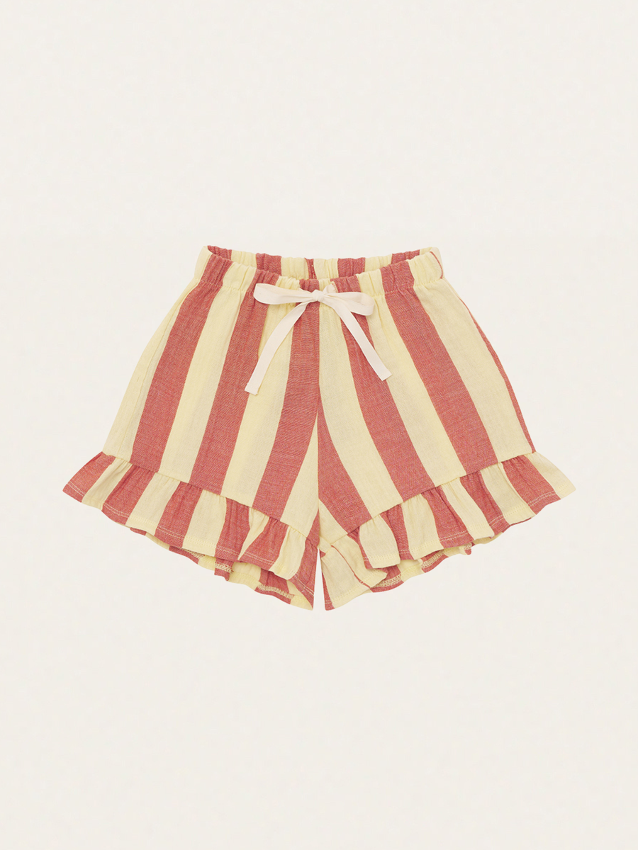 Muślinowe krótkie spodenki Tomato Stripes Frill