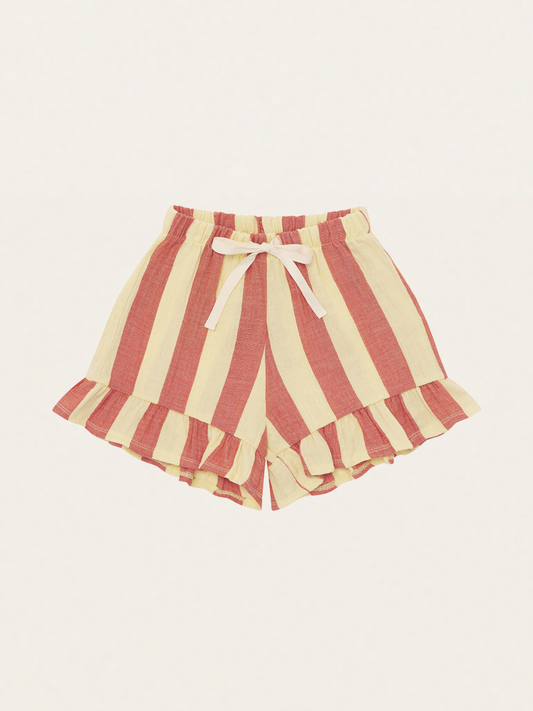 Muślinowe krótkie spodenki Tomato Stripes Frill