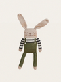 Ręcznie robiona przytulanka z wełny alpaki Bunny Olive Overalls