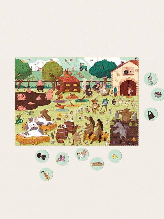 Puzzle z grą obserwacyjną Farmtastick