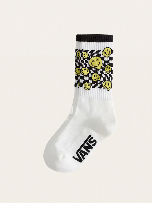 Skarpetki dziecięce Ticker Checkerboard Crew White