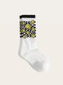 Skarpetki dziecięce Ticker Checkerboard Crew White