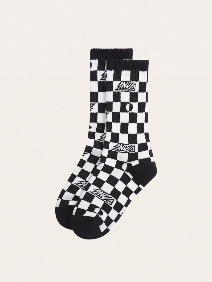 Skarpetki dziecięce Ticker Crew Checkerboard Black