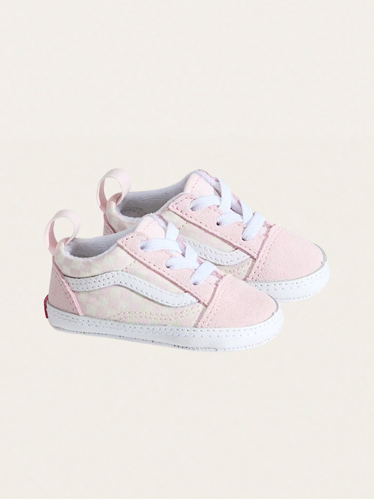 Miękkie buciki niemowlęce Old Skool Crib Checkerboard Pink