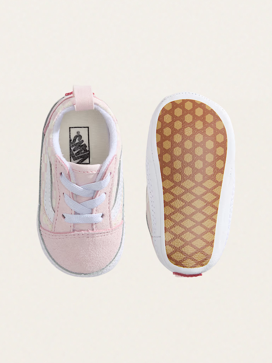 Miękkie buciki niemowlęce Old Skool Crib Checkerboard Pink