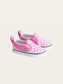 Tenisówki Baby wsuwane Slip-On V Checkerboard Pink