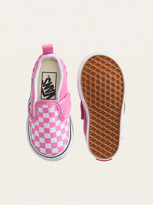 Tenisówki Baby wsuwane Slip-On V Checkerboard Pink