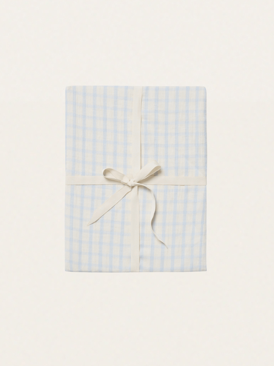 Muślinowy pokrowiec na przewijak 50 x 70 cm Gingham Sky blue
