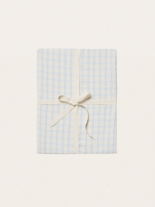 Muślinowy pokrowiec na przewijak 50 x 70 cm Gingham Sky blue
