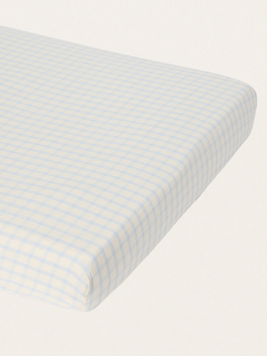 Muślinowy pokrowiec na przewijak 50 x 70 cm Gingham Sky blue