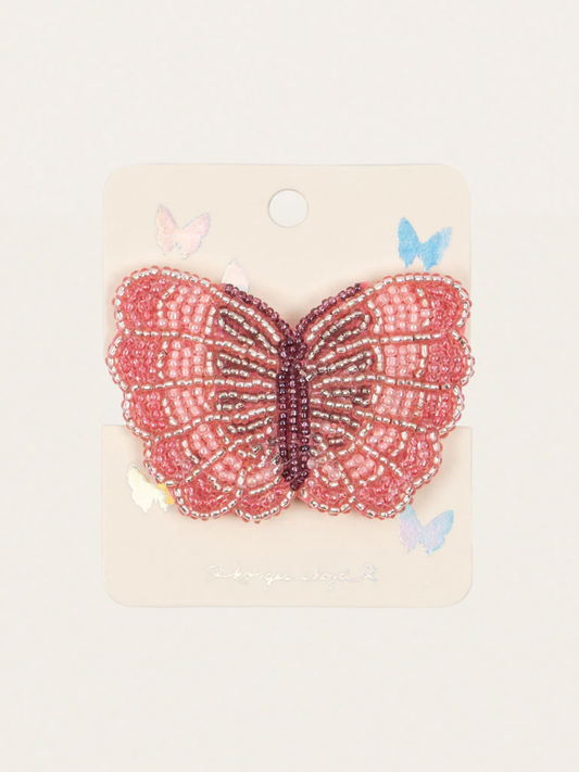 Koralikowa spinka do włosów - motyl