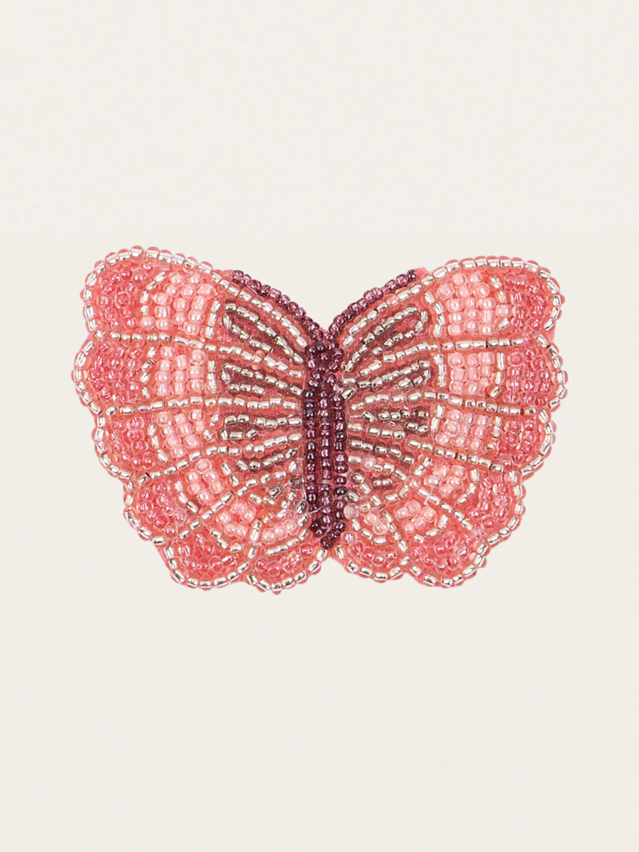 Koralikowa spinka do włosów - motyl