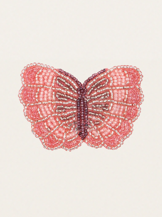 Koralikowa spinka do włosów - motyl