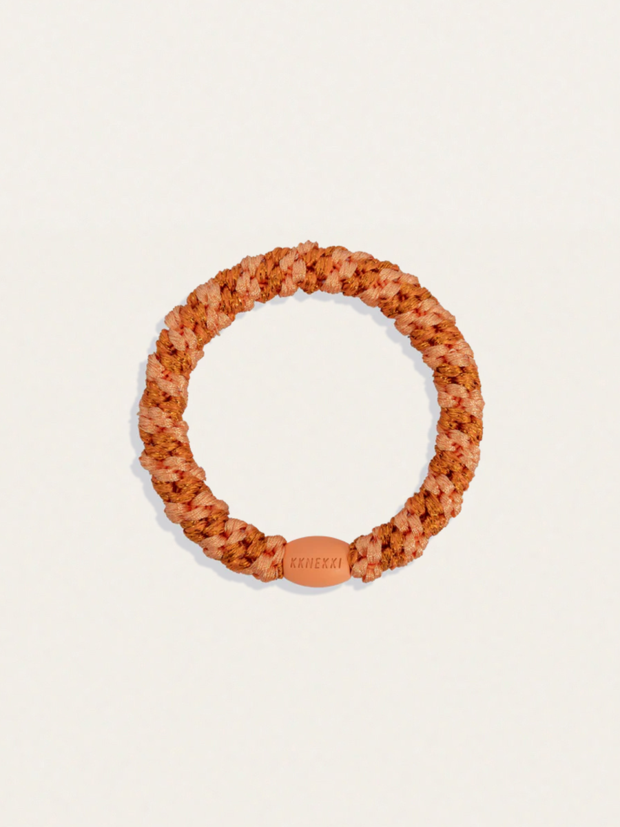 Gumka do włosów KKNEKKI - Stripe faded orange glitter