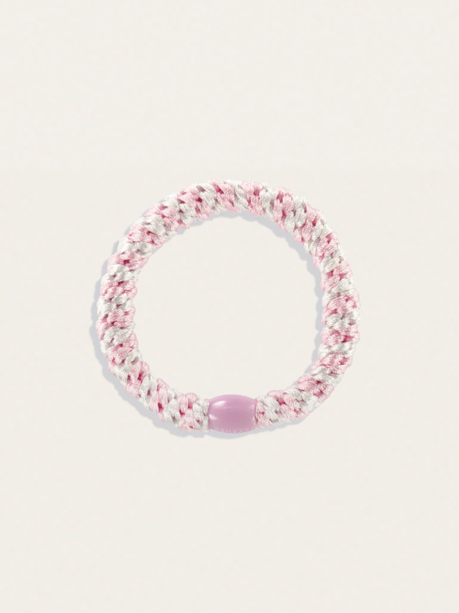Gumka do włosów KKNEKKI - Light Pink-White stripe