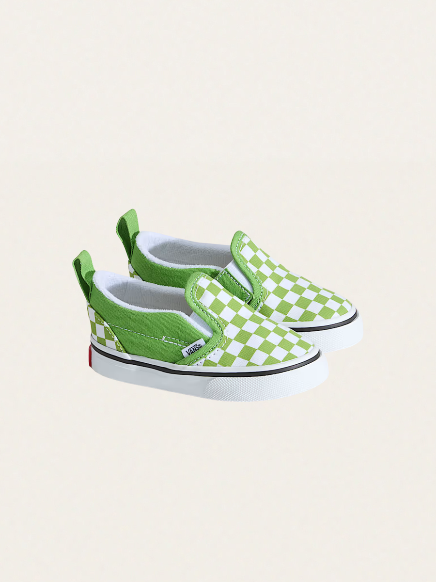 Tenisówki Baby wsuwane Slip-On V Checkerboard Green