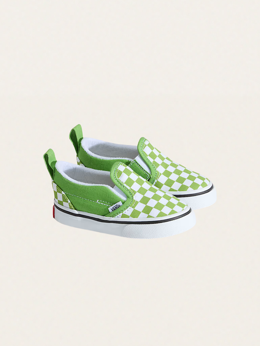 Tenisówki Baby wsuwane Slip-On V Checkerboard Green