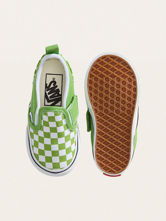 Tenisówki Baby wsuwane Slip-On V Checkerboard Green