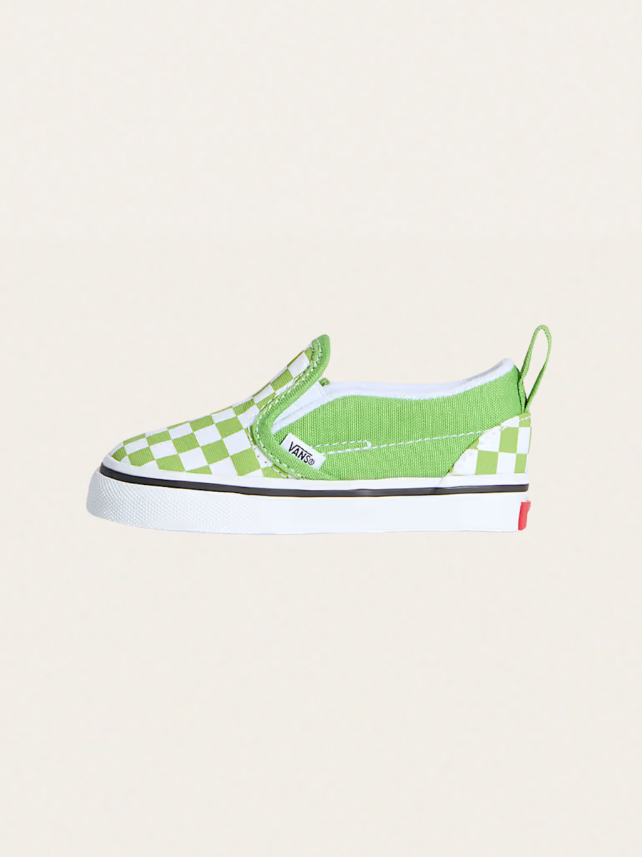 Tenisówki Baby wsuwane Slip-On V Checkerboard Green