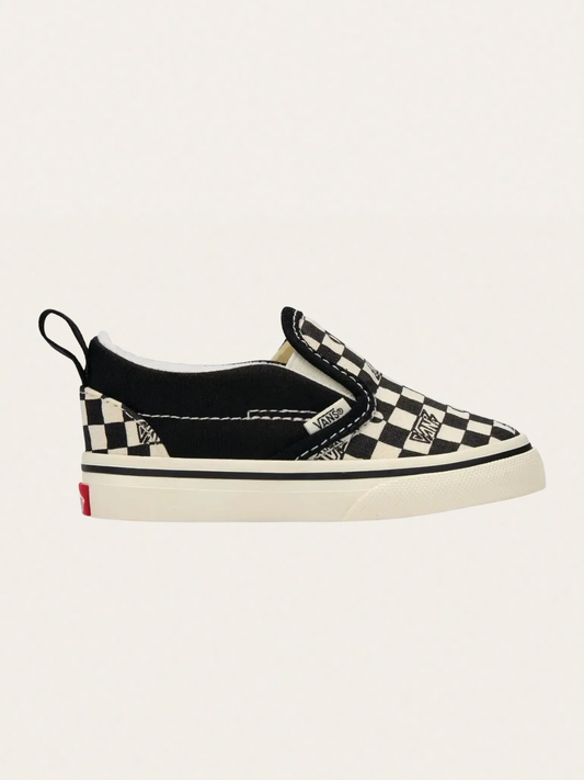 Tenisówki Baby wsuwane Slip-On V Geo Check Black&White