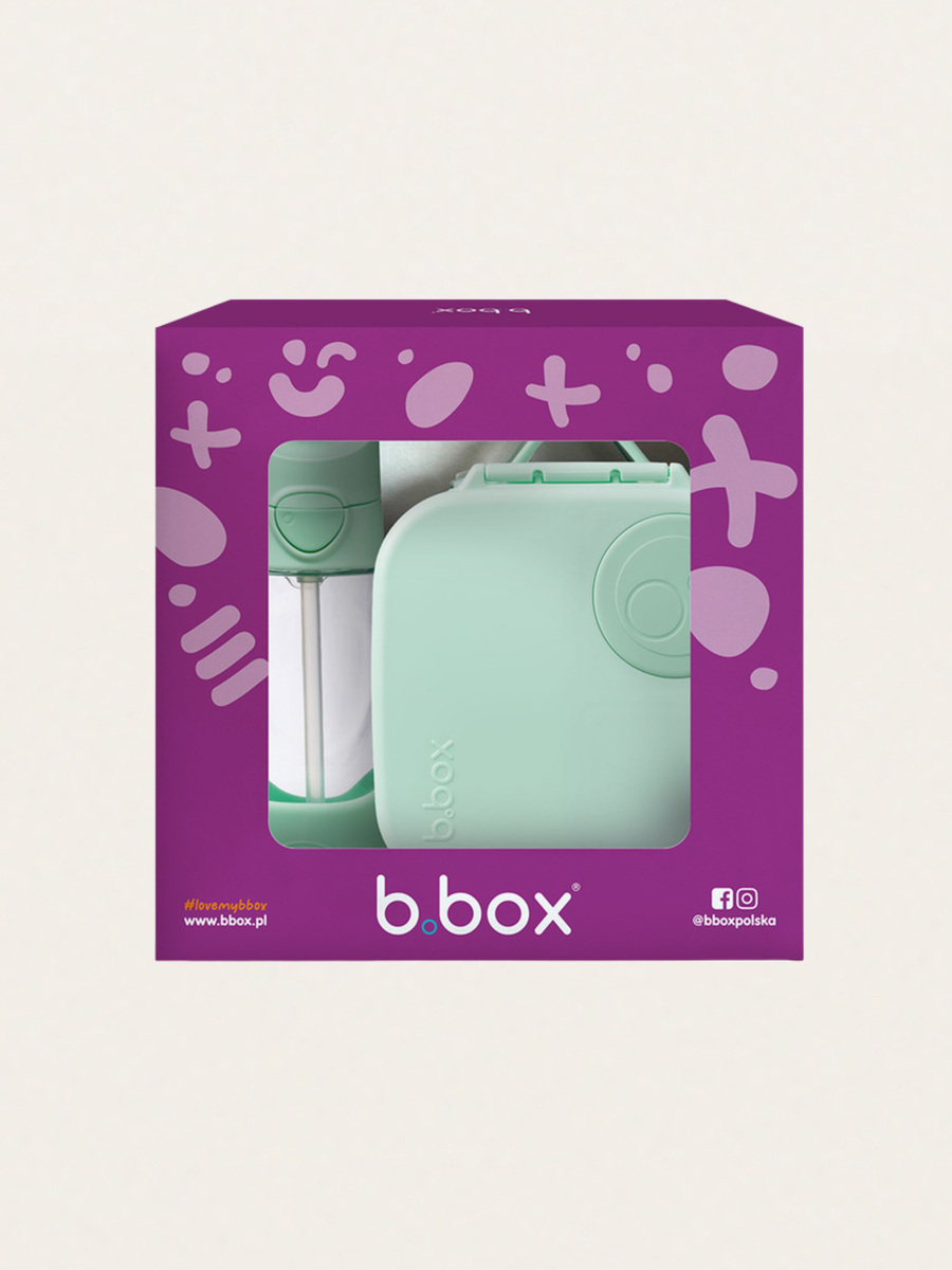Zestaw mini lunchbox + butelka tritanowa ze słomką 450 ml