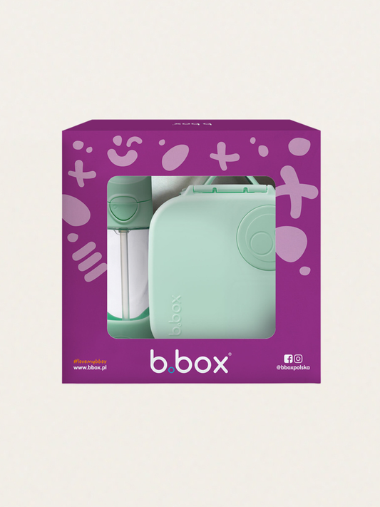 Zestaw mini lunchbox + butelka tritanowa ze słomką 450 ml