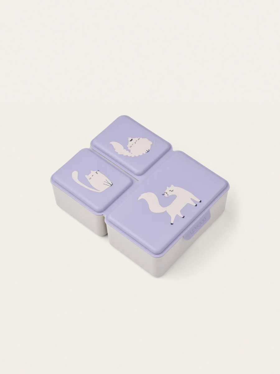 Trójdzielny lunchbox Driss Cat / Warm lilac