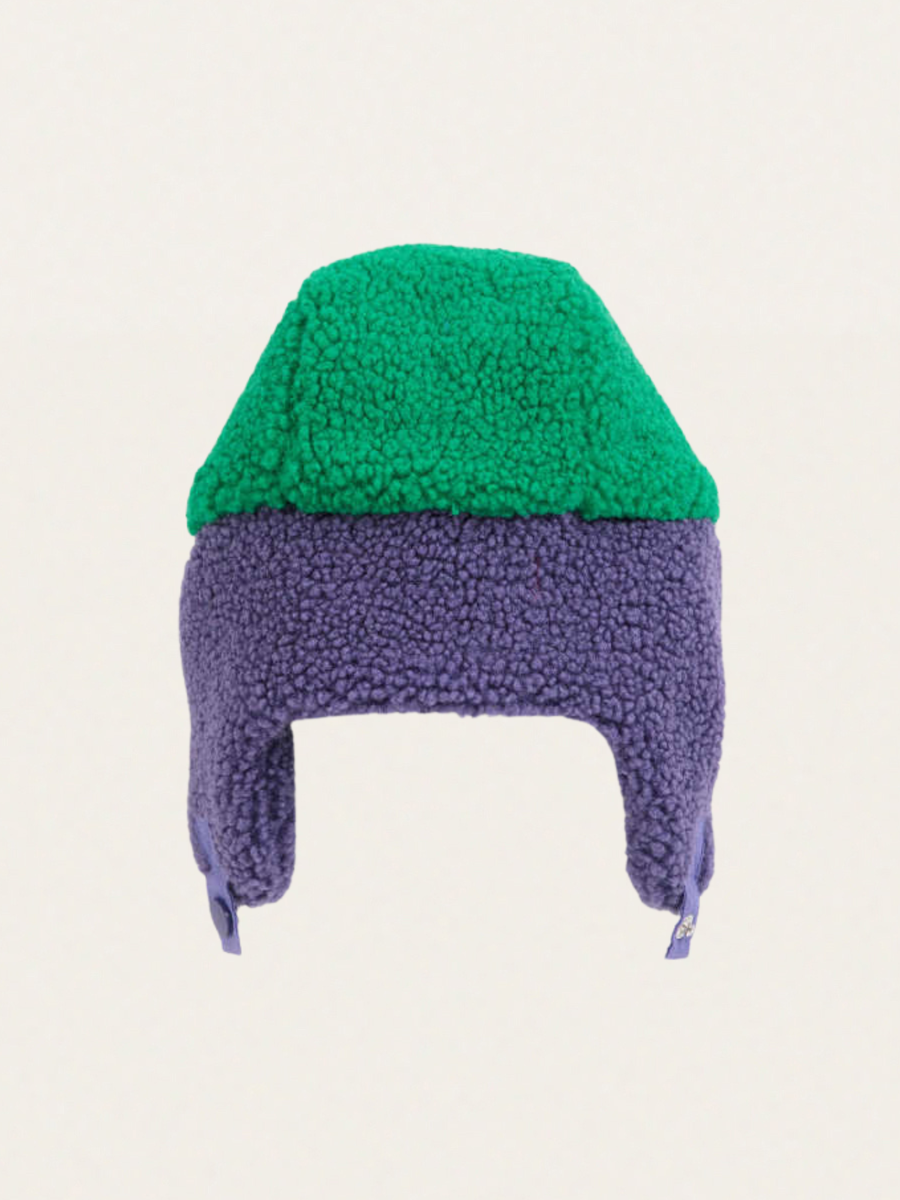 Ocieplana czapka pilotka Bobo Choses color block Multicolor Green