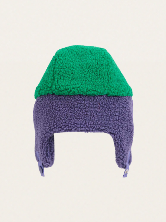 Ocieplana czapka pilotka Bobo Choses color block Multicolor Green