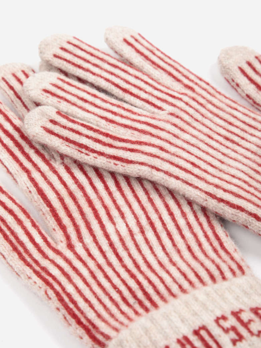 Damskie rękawiczki z wełny merino Striped