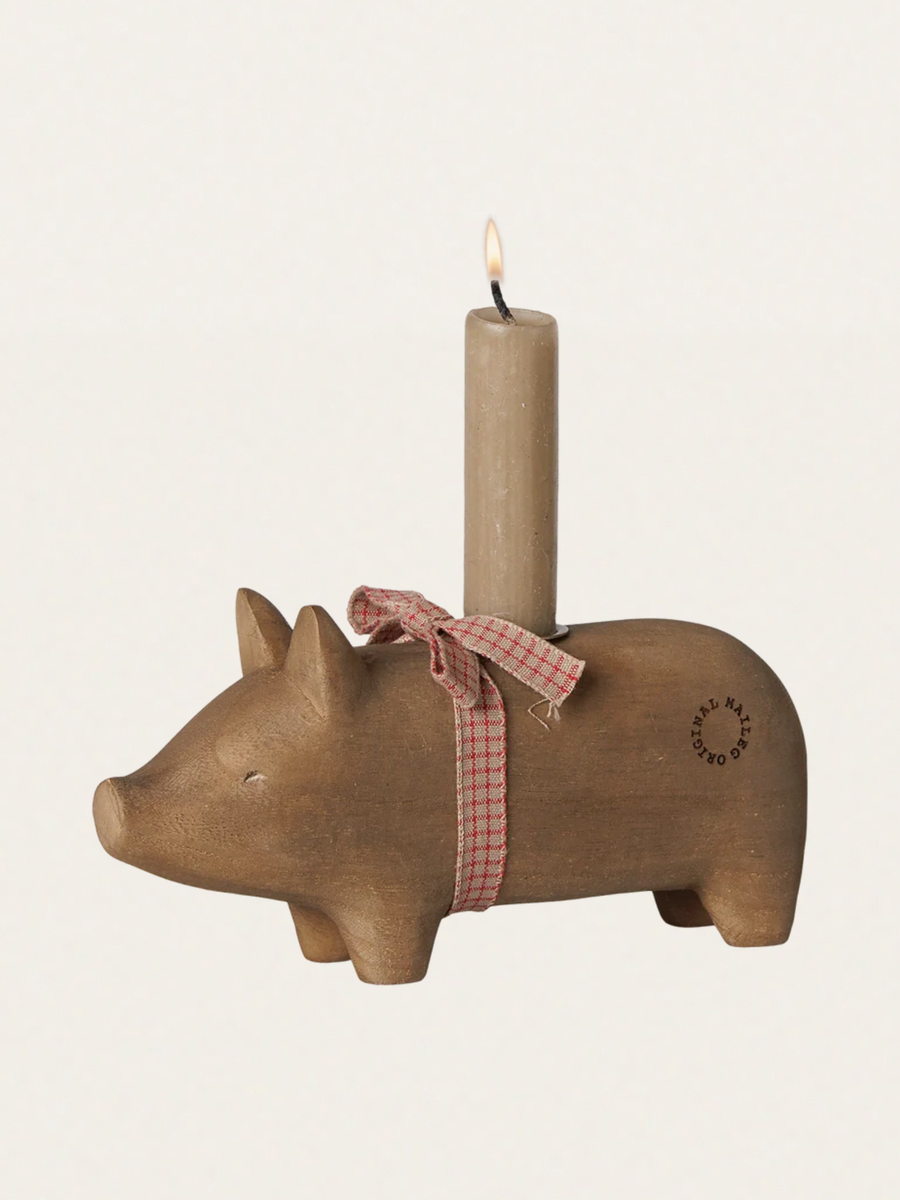 Świecznik bożonarodzeniowy - Pig candle holder Medium