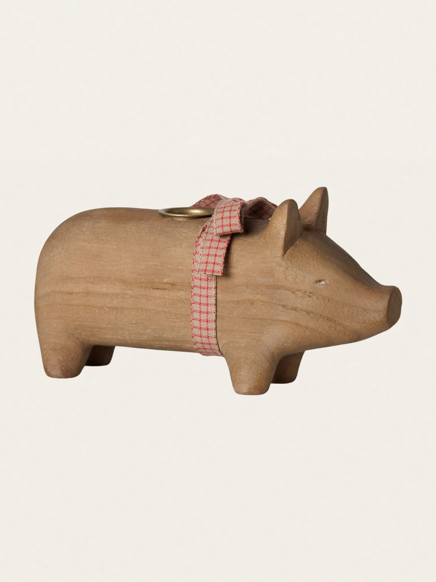 Świecznik bożonarodzeniowy - Pig candle holder Medium