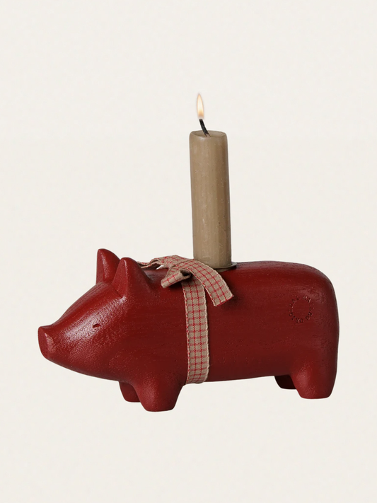 Świecznik bożonarodzeniowy - Pig candle holder Medium