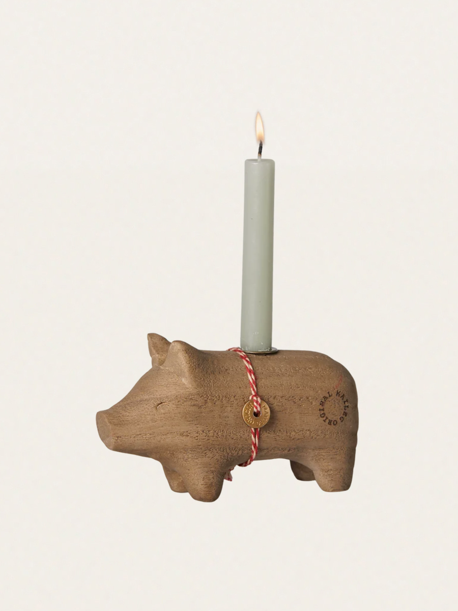 Świecznik bożonarodzeniowy - Pig candle holder Small