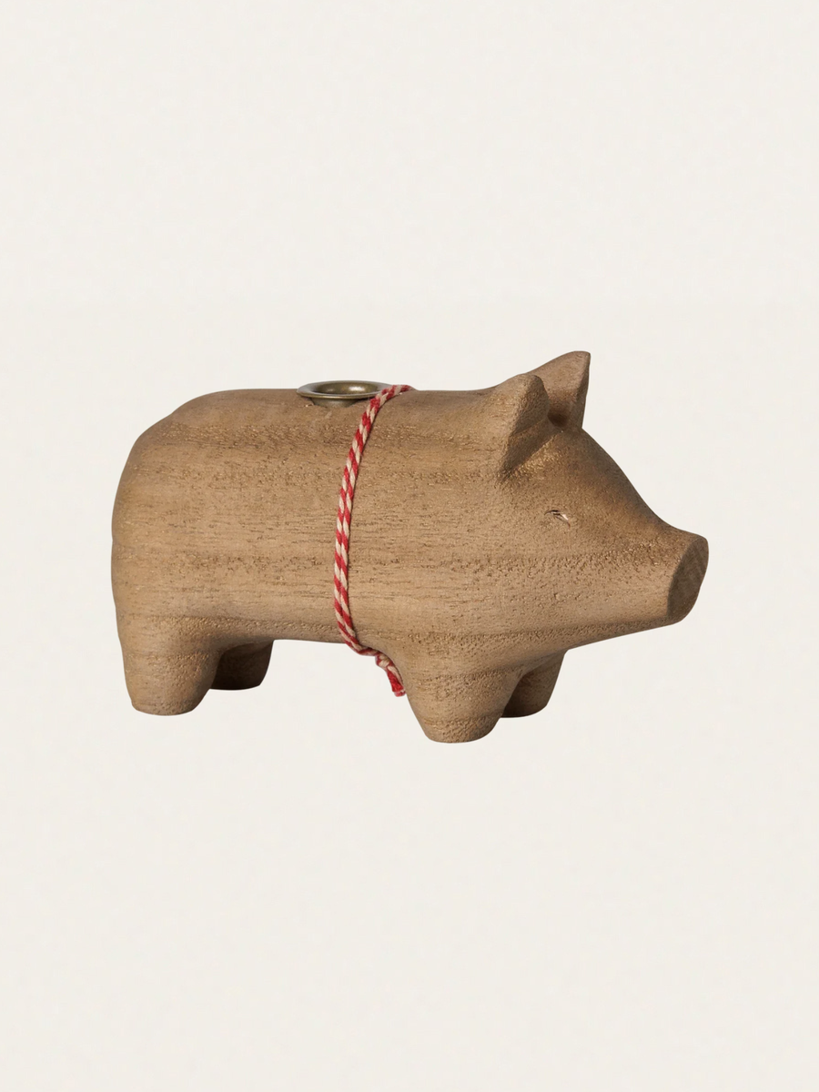 Świecznik bożonarodzeniowy - Pig candle holder Small