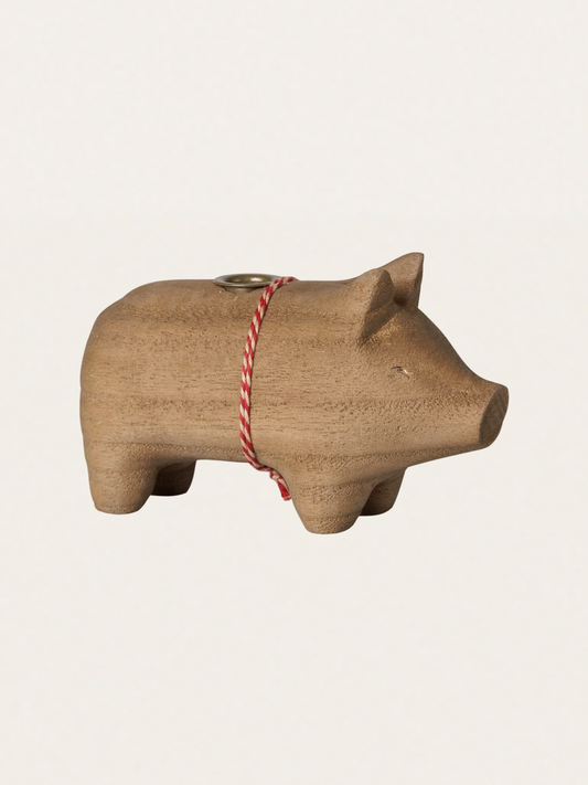 Świecznik bożonarodzeniowy - Pig candle holder Small