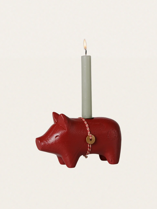 Świecznik bożonarodzeniowy - Pig candle holder Small