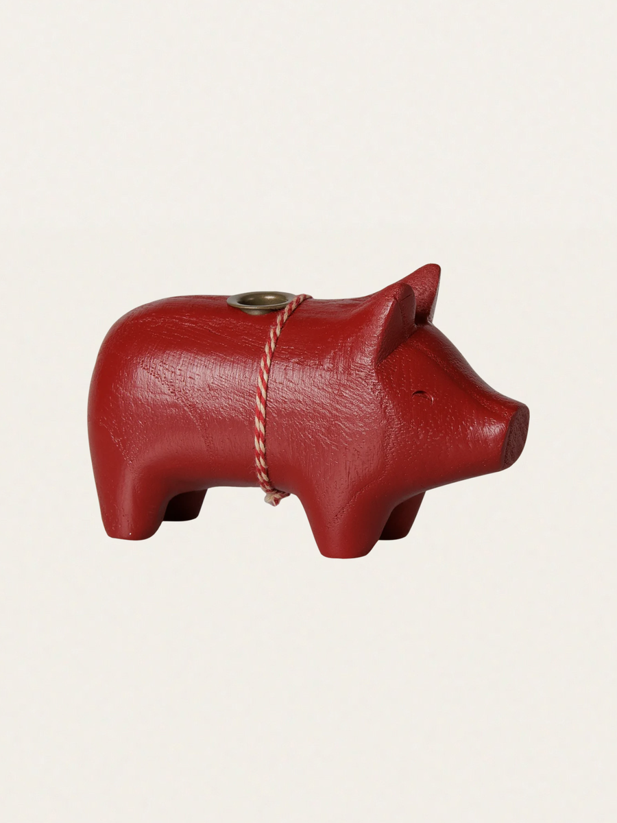 Świecznik bożonarodzeniowy - Pig candle holder Small