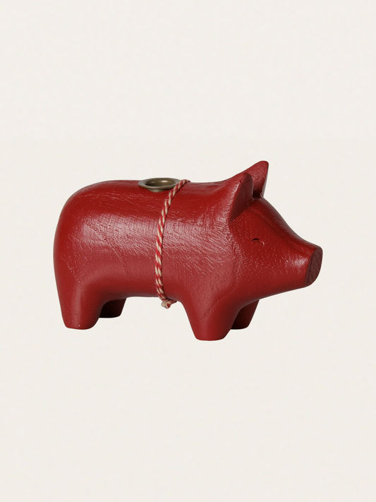 Świecznik bożonarodzeniowy - Pig candle holder Small