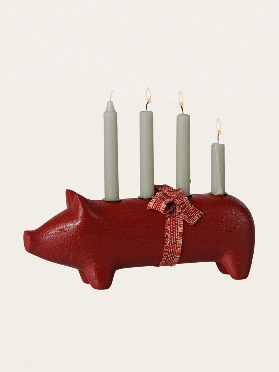 Świecznik bożonarodzeniowy - Pig Advent medium