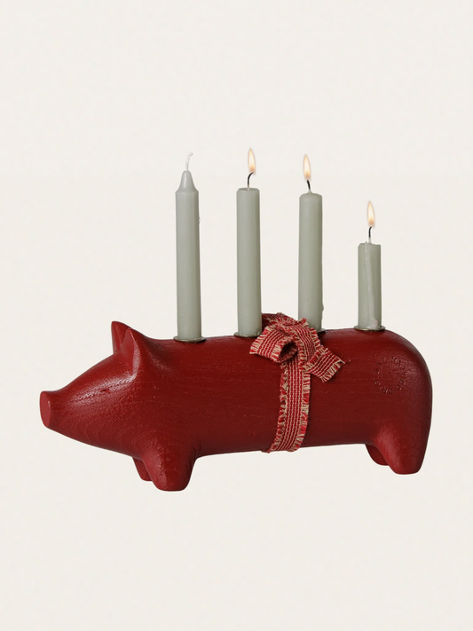 Świecznik bożonarodzeniowy - Pig Advent medium