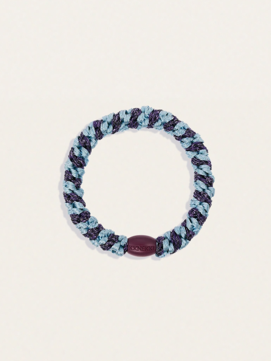 Gumka do włosów KKNEKKI - Seablue Dark Purple Glitter Stripe
