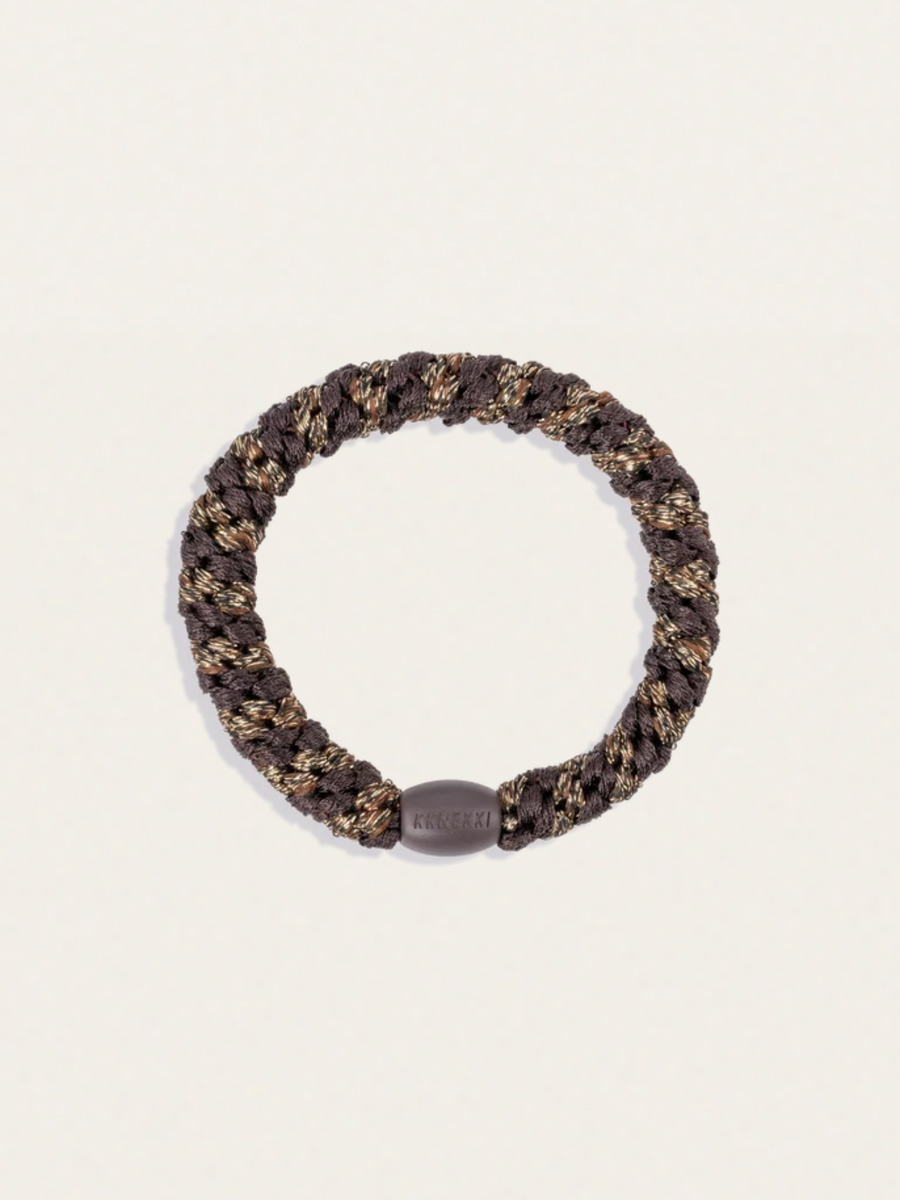 Gumka do włosów KKNEKKI - Brown-Coffe Glitter Stripe