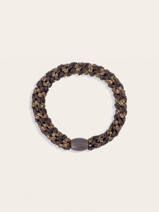 Gumka do włosów KKNEKKI - Brown-Coffe Glitter Stripe