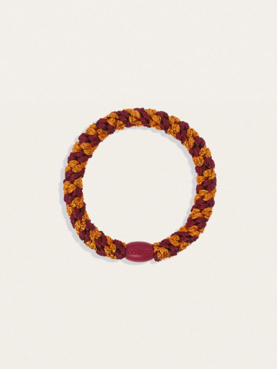 Gumka do włosów KKNEKKI - Bordeaux Orange Glitter Stripe