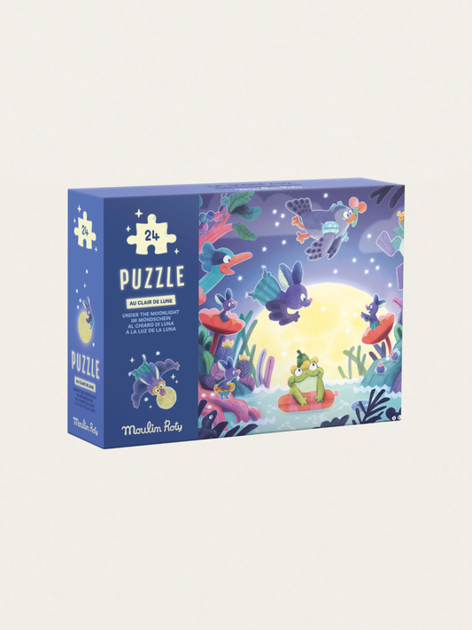 Puzzle świecące w ciemności Staw z żabkami 24 elementy