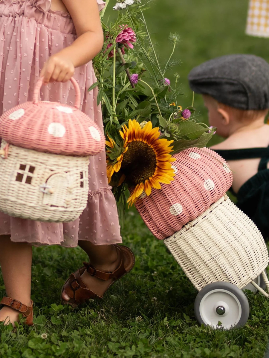 Kosz na kółkach Rattan Mushroom Luggy