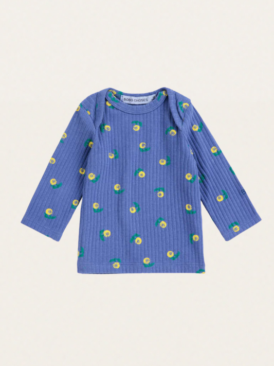 Bawełniany long sleeve Baby Stamp Bloom all over