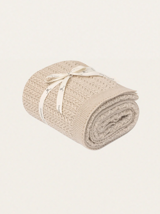 Otulacz z wełny merino Leaves My Memi - premium collection