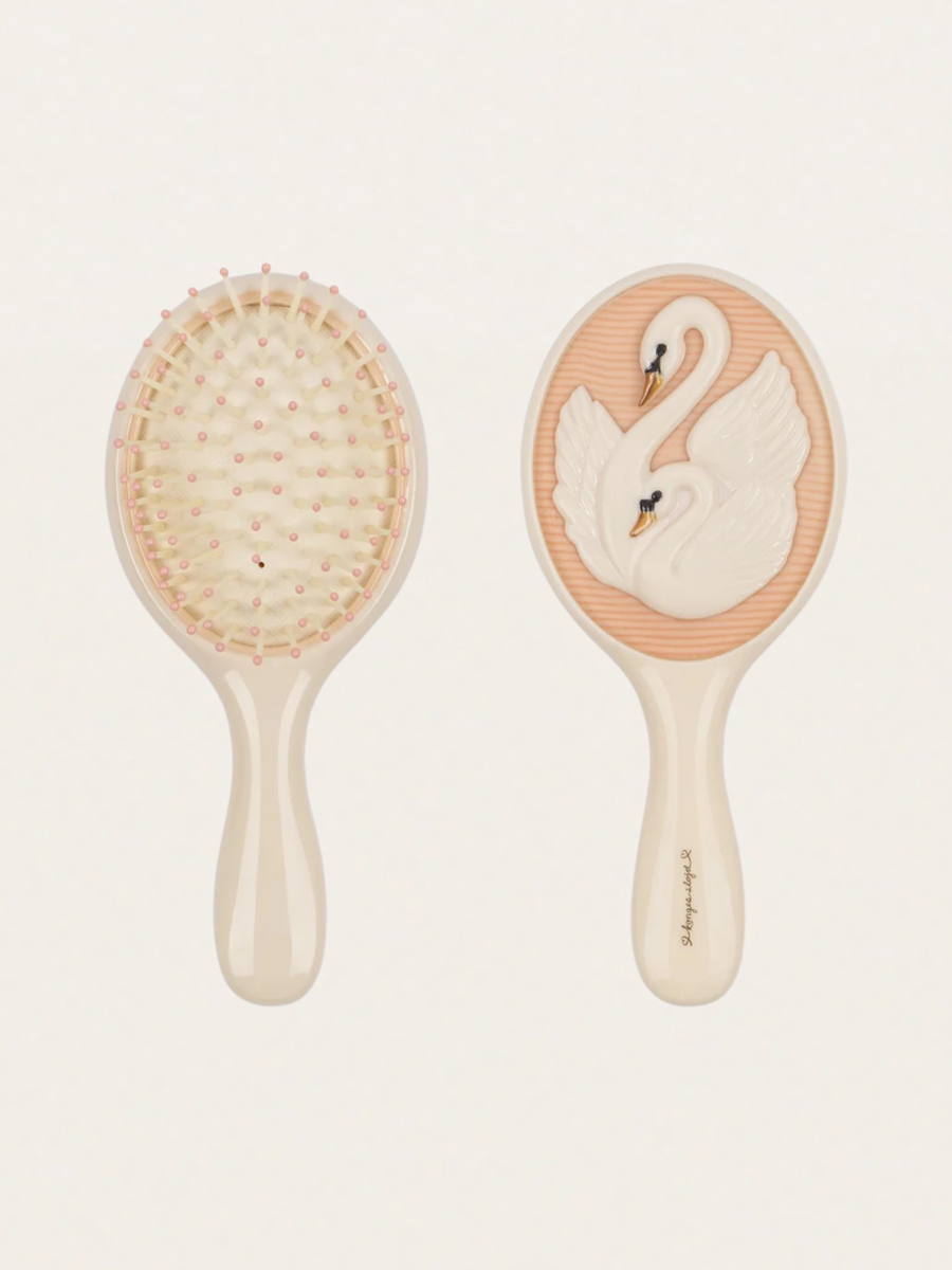 Szczotka do włosów i lusterko - Beauty set Swan